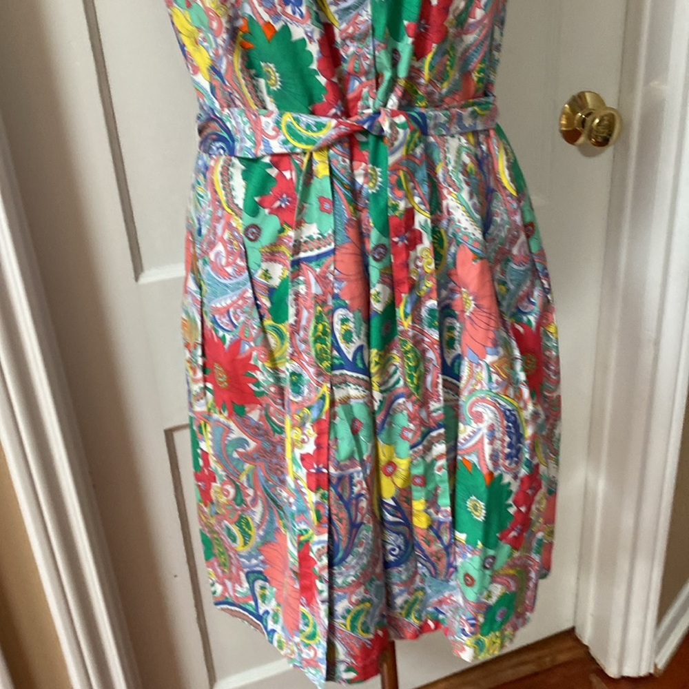 Talbots 100% cotton floral dress. Size 14 P. - Picture 3 of 8